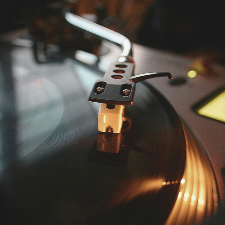 Record player playing music